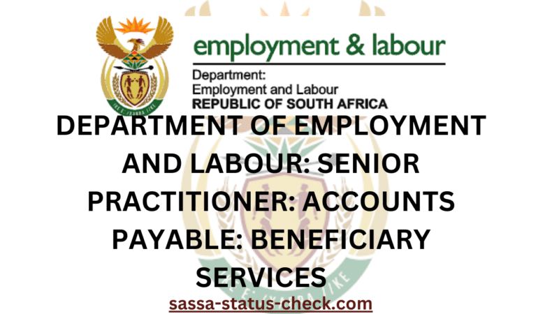 DEPARTMENT OF EMPLOYMENT AND LABOUR: SUPERVISOR REGISTRATION SERVICES ...